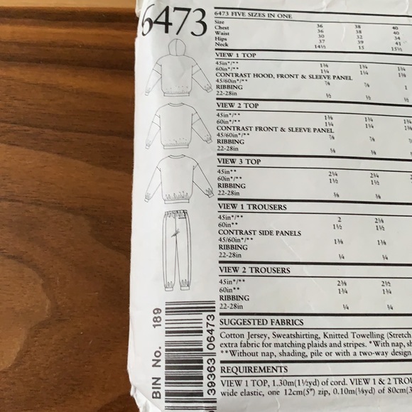 New Look Vintage Sporty Track Suit Pattern - Picture 3 of 3